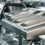 Industrial kitchen metal trays for buffet catering